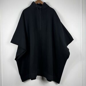 Oak Wayne Poncho Black Funnel Neck Oversized Blanket Touch of Modern 100% Cotton